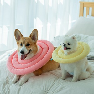 중형견 쿠션 도넛 UFO 고양이 강아지 넥카라 포그니L